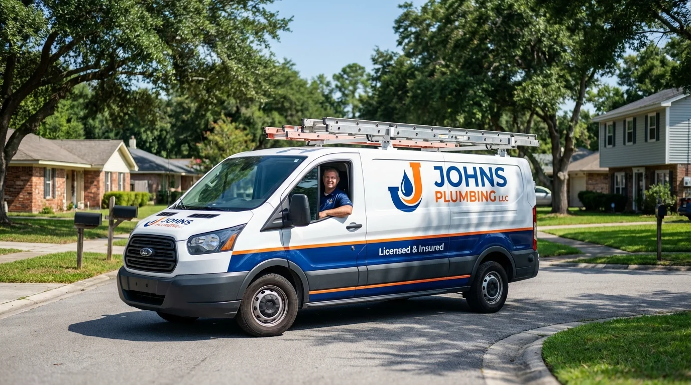 Johns Plumbing LLC service van in Budd Lake, NJ
