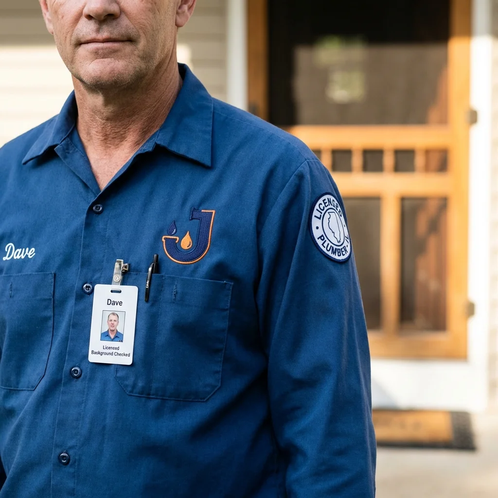 Licensed plumber showing ID badge in Budd Lake, NJ